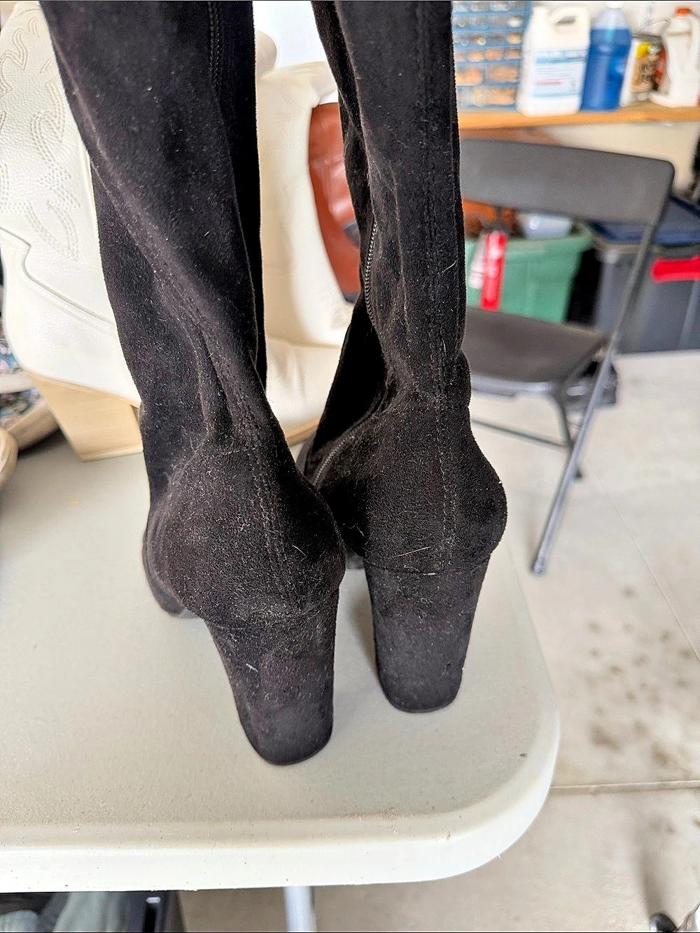 Black Over-the-Knee Heeled Boots US 9 - Picture 4 of 5